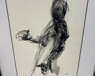 Charcoal and Pastel figures, Derek Overfield.  $125.00 each 17.5”w 20.5”t