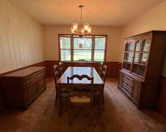 Dining Room Set--Table with 6 chairs, china cabinet and hutch, buffet