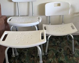 3 various shower chairs/benches