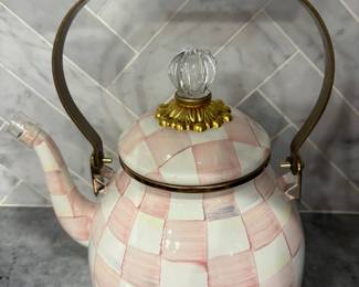 Tea Pot MacKenzie-Childs Rosy Check Tea Kettle 2 qt.