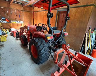 Kubota L2501 Tractor with 4 attachments
Only 45 hours!
Basically brand new!
Barn kept.
Starts right up.