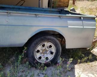 Old truck bed trailer