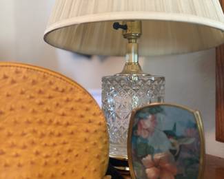 Hummingbird and Rose Tealight Candle Holder, Crystal Lamp, Ostrich Handbag