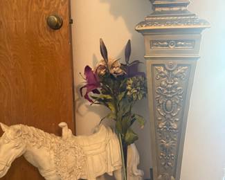 Pedestal and horse statue