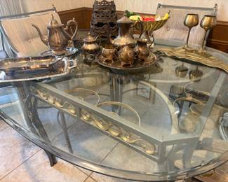 Vintage Glass Kitchen Table with 4 chairs