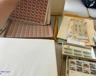 US Mint Stamps- Zip blocks; sheets; year sets from 1970s & 1980s. Stamps primarily range from 1960s - 1980s Over $225 in mint postage FV. Christmas Lung Association Cinderella full sheets dating back to 1936. Boys Life Cinderella stamps.