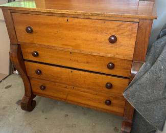 Antique Empire Highboy 4 Drawer Dresser
