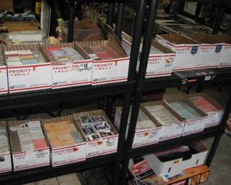 boxes of sports cards