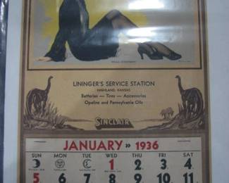 very nice Sinclair 1936 Calendar