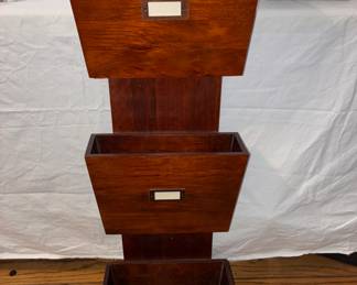 3 pocket Wood shelf wall hanging organizer