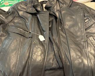 Black leather zip jacket