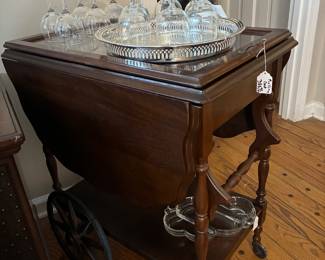Wood rolling tea cart - a Wow!