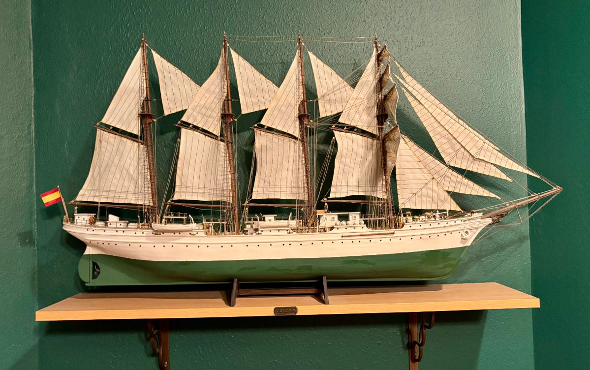 Beautiful Model of the Juan Sebastián de Elcano, a Spanish Navy midshipmen training vessel