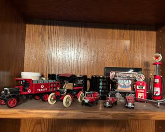 Texaco 1925 Kenworth Stake Truck Die-cast Bank and other Texaco memorabilia