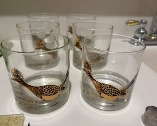 Vintage Couroc of Monterey Road Runner Old Fashioned Glasses