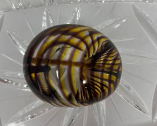 Vintage Kosta Boda Glass Paperweight designed and signed by B Vallien