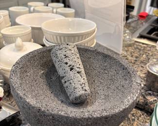 Molcajate a traditional Mexican mortar and pestle made from volcanic rock