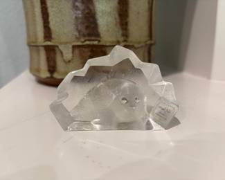 Mats Jonasson Signature Collection Lead Crystal Seal Paperweight Signed from Sweden
