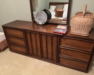 Vintage Bassett Furniture Dresser with Mirror