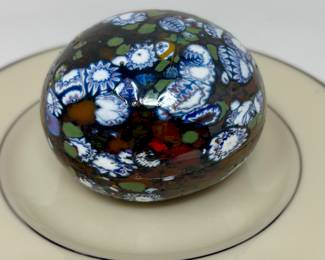 Vintage Millefiori Glass Paperweight