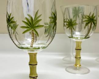 Plastic Palm Tree Wine Goblets