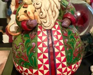 Jim Shore Christmas Warmth Roly Poly Santa With Calico Cat