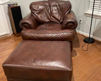 Leather Chair & Ottoman