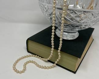 Long Single Strand Costume Pearl Necklace