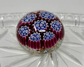 Vintage Murano Glass Millefiori Paperweight