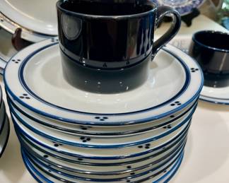 Dansk Bistro Fredriksborg Blue Cups and Saucers