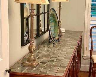Gorgeous Long Buffet Table with Tile Top
