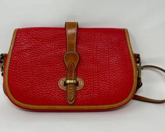 Vintage Red Pebble Dooney & Bourke Leather Crossbody Bag