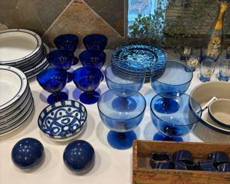 Colbalt blue glassware