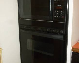 Double oven..top is a micrwave, bottom is oven