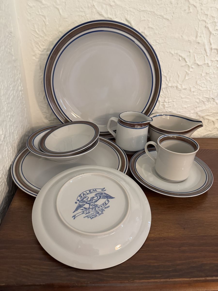 Salem Stoneware dinnerware (one of each item is pictured - complete set is available)