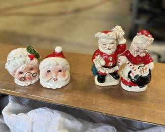 27 sets of vintage Christmas salt/pepper shakers, pristine condition - message me or arrive on-time if you would like to buy the entire lot for $150