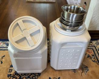 large pet food containers, stainless steel pet bowls