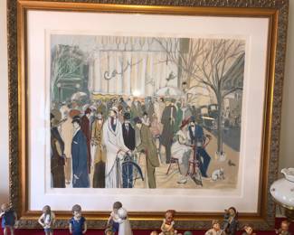 Isaac Mamion signed Ltd. lithograph “Cafe de Paris” 