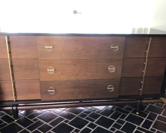 Handsome & unusual Mid Century Modern dresser attributed to Kent Coffey 