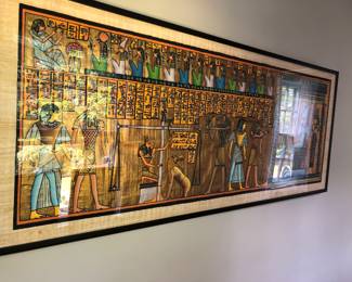 Large Egyptian papyrus painting “The Judgement” or Judgement Day