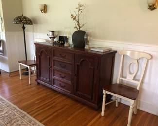 Handsome newer heavy dark mahogany buffet 