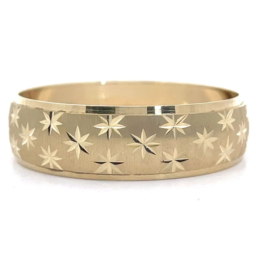 Diamond-Cut Starlight Fancy Texture Ring in 14k Yellow Gold