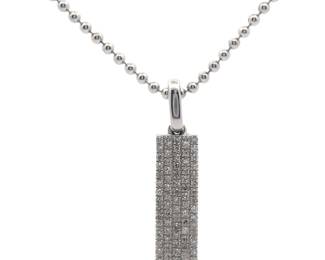 NEW! 0.50 Carat Pavé Diamond Dog Tag Pendant Necklace