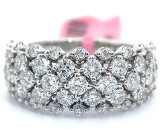 NEW! 2 Carat Diamond Cluster Ring in 14k White Gold