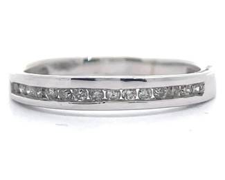 Versatile 0.15 Carat Diamond Slim Stacking Ring in White Gold