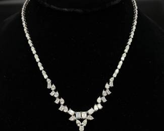 NEW! Sparkling 16 Carat Diamond Chandelier Y-Necklace in 14k White Gold