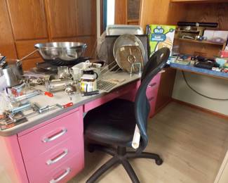 Pink Industrial Desk!!