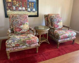 WR100Upholstered Chairs And Rug
