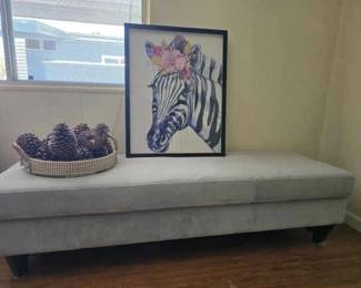 WR103Zebra Print Aqua Bench