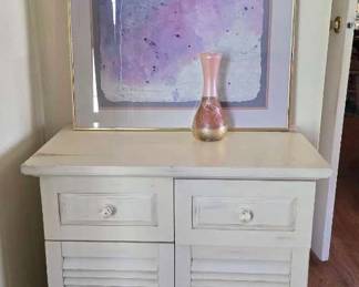 WR105Pier One nightstand with art